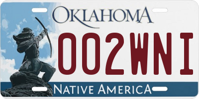 OK license plate 002WNI