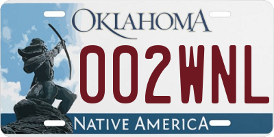 OK license plate 002WNL