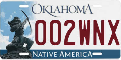 OK license plate 002WNX