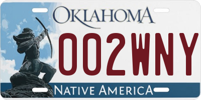 OK license plate 002WNY