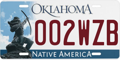 OK license plate 002WZB