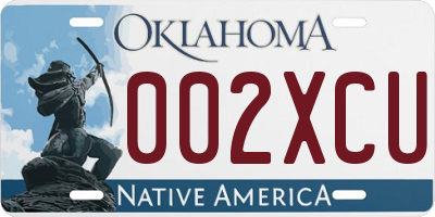 OK license plate 002XCU