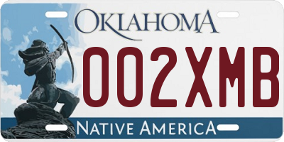 OK license plate 002XMB