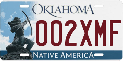 OK license plate 002XMF