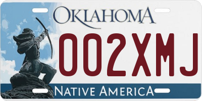 OK license plate 002XMJ
