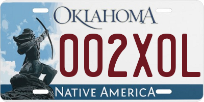 OK license plate 002XOL
