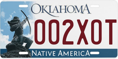 OK license plate 002XOT