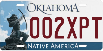OK license plate 002XPT