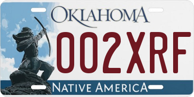OK license plate 002XRF