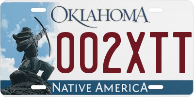 OK license plate 002XTT