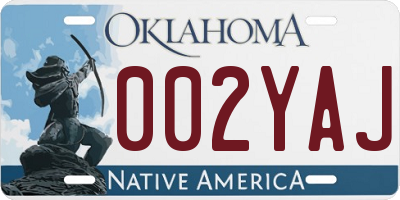 OK license plate 002YAJ