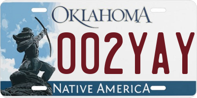 OK license plate 002YAY