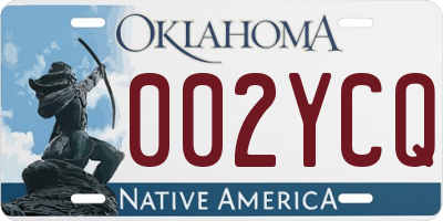 OK license plate 002YCQ