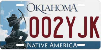 OK license plate 002YJK