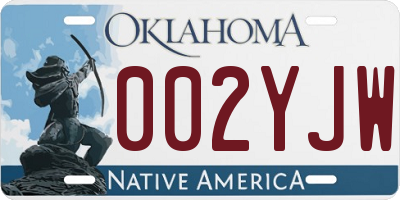 OK license plate 002YJW