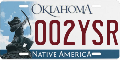 OK license plate 002YSR