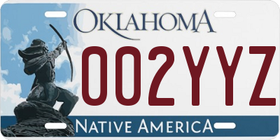 OK license plate 002YYZ