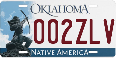 OK license plate 002ZLV