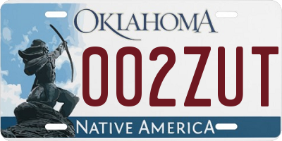 OK license plate 002ZUT
