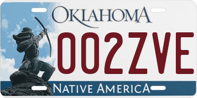 OK license plate 002ZVE