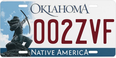 OK license plate 002ZVF