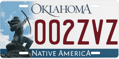 OK license plate 002ZVZ
