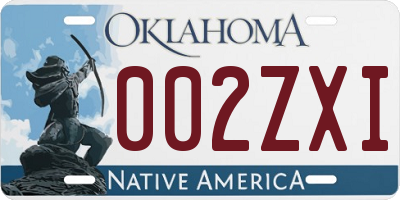 OK license plate 002ZXI