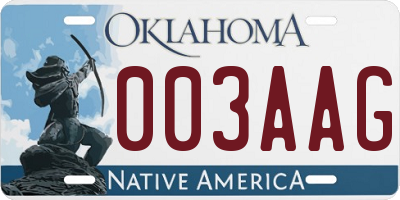 OK license plate 003AAG