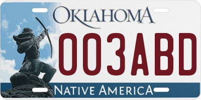 OK license plate 003ABD