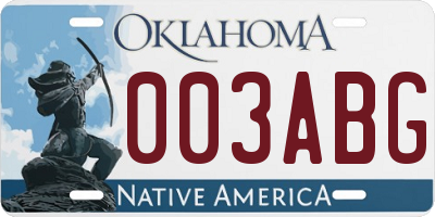 OK license plate 003ABG
