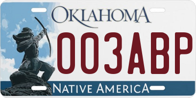 OK license plate 003ABP