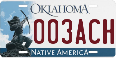 OK license plate 003ACH