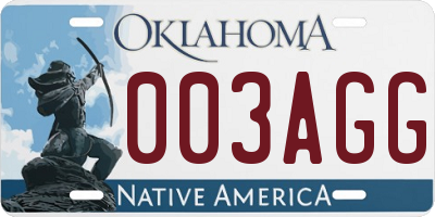 OK license plate 003AGG