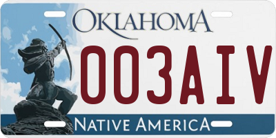 OK license plate 003AIV