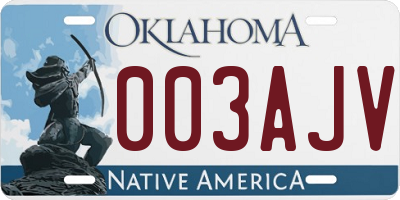 OK license plate 003AJV