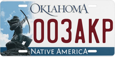 OK license plate 003AKP