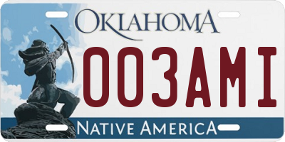 OK license plate 003AMI