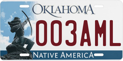 OK license plate 003AML