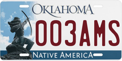 OK license plate 003AMS