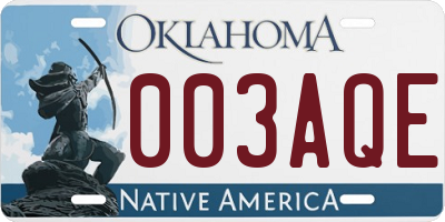 OK license plate 003AQE