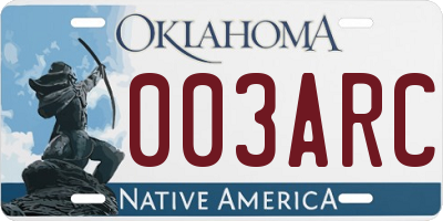 OK license plate 003ARC