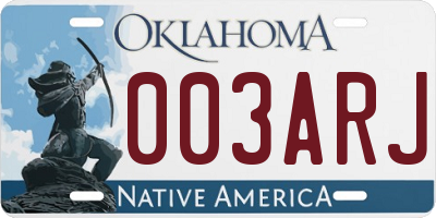 OK license plate 003ARJ