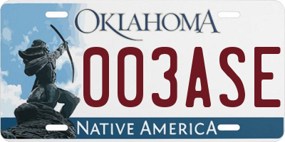 OK license plate 003ASE