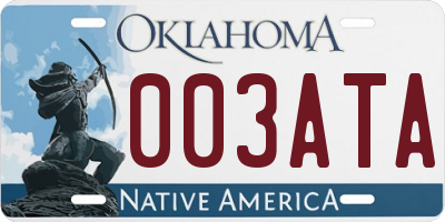 OK license plate 003ATA