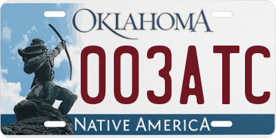OK license plate 003ATC