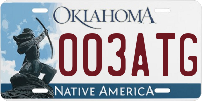 OK license plate 003ATG