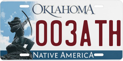 OK license plate 003ATH