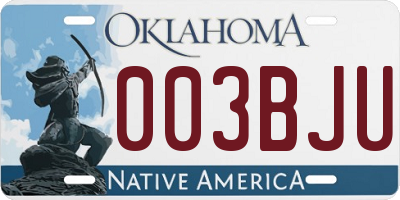 OK license plate 003BJU