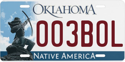 OK license plate 003BOL