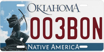 OK license plate 003BON
